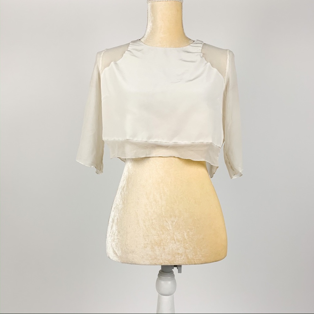 My White Sheer Sleeve Crop Top